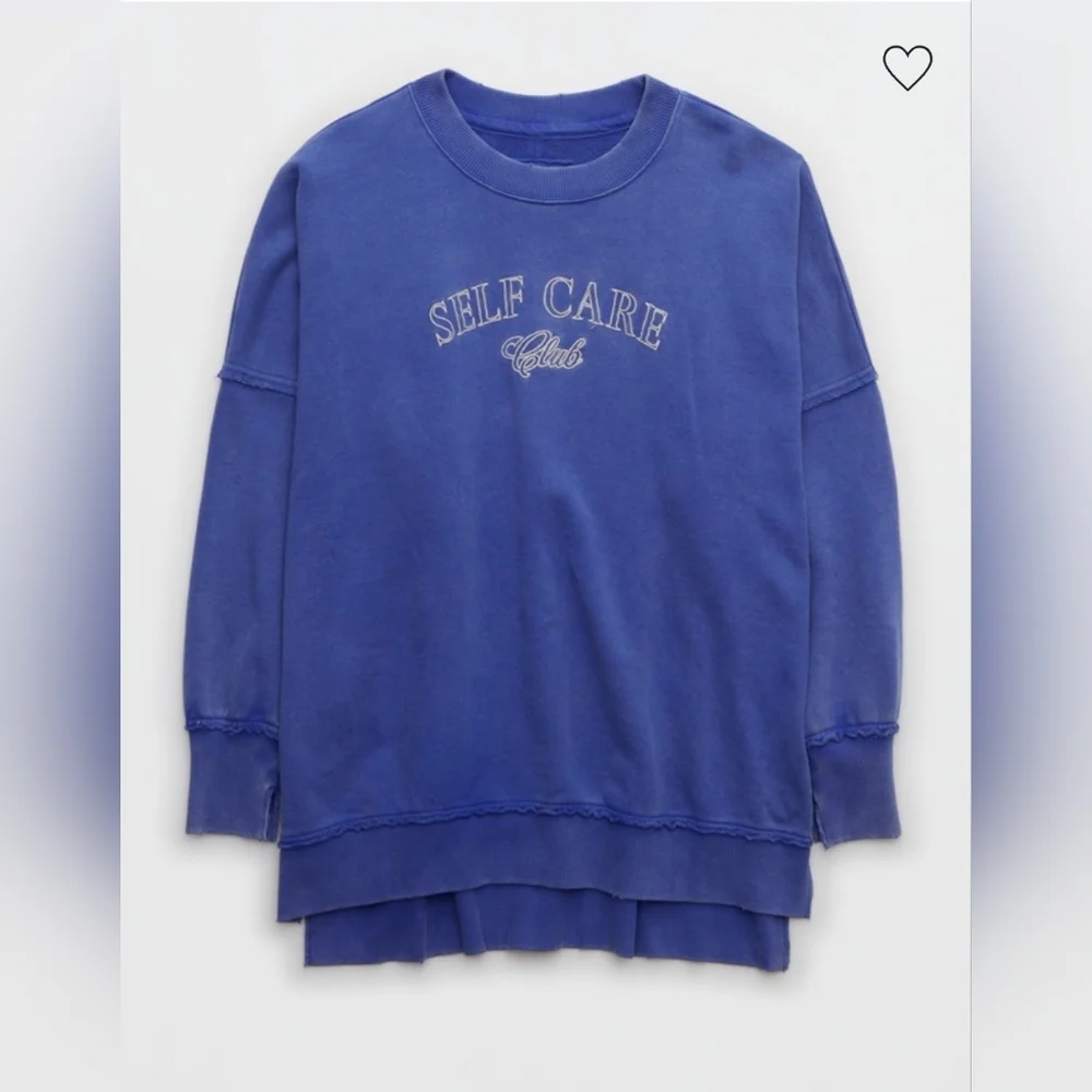 AERIE Oversized Crew Sweatshirt, Size XS - Picture 4 of 12